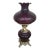 Solid Brass and Cranberry Glass Parlor Table Lamp For Sale