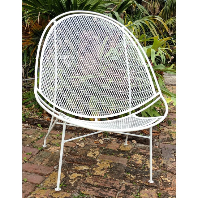 1960s MidCentury Modern Salterini Radar White Metal Patio Chair Chairish