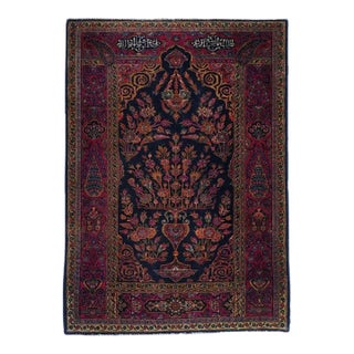 Antique Manchester Kashan Rug 3'6'' X 4'10'' For Sale