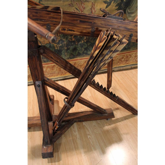 Brown Wooden Rack-and-Pinion Ballista with Arrows, 1930s For Sale - Image 8 of 11