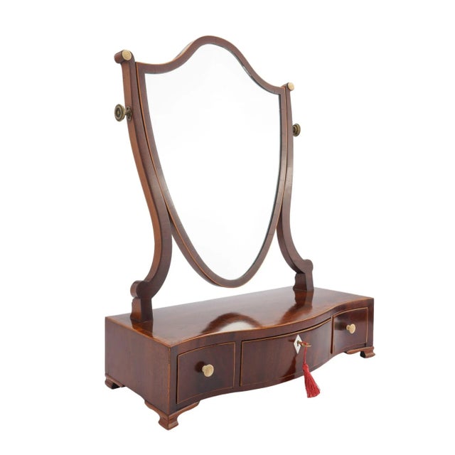Wood George lIl Mahogany Swinger Shield Dressing Mirror on a Serpentine Box Stand, 1790 For Sale - Image 7 of 12