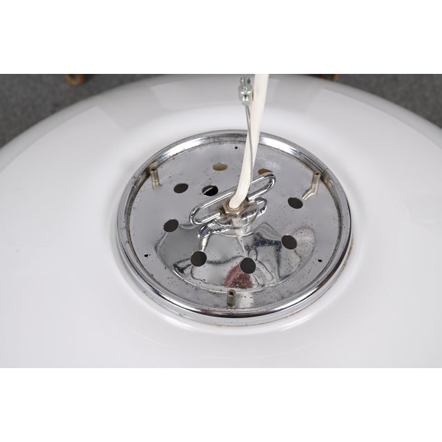 Mid-Century Italian Pendant in Metal and White Acrylic Glass from Guzzini, 1970s For Sale - Image 10 of 14