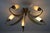 Cream Mid-Century Brass and Glass 5-Arm Sputnik Chandelier, Germany, 1960s For Sale - Image 8 of 12