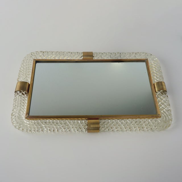 Barovier & Toso Twist Murano Glass and Brass Tray For Sale In New York - Image 6 of 11