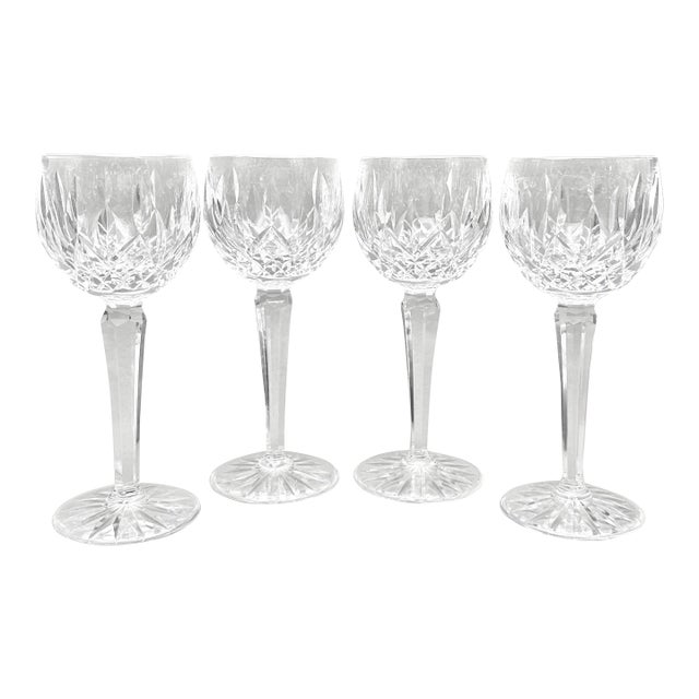 Vintage Waterford Crystal “Lismore” Hock Wine Glasses. Set of 4 For Sale