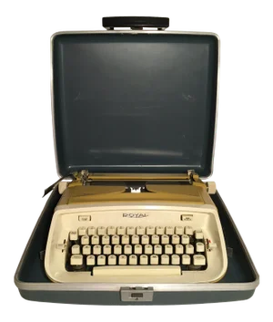 Vintage Mustard Royal Safari Typewriter With Case & Key