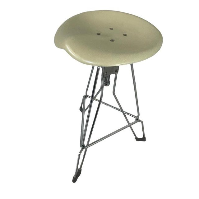 Vintage Industrial Bar Stool with Tractor Seat by Yasu Sasamoto for Dulton For Sale - Image 9 of 9