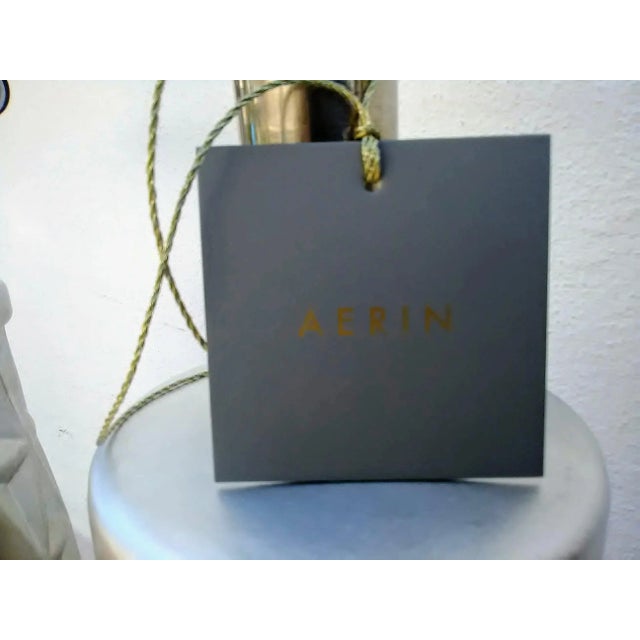 Visual Comfort Aerin Lauder for Visual Comfort Modern Burnished Silver Leaf-Algre Tall Table Lamp Without Shade - A Pair For Sale - Image 4 of 7