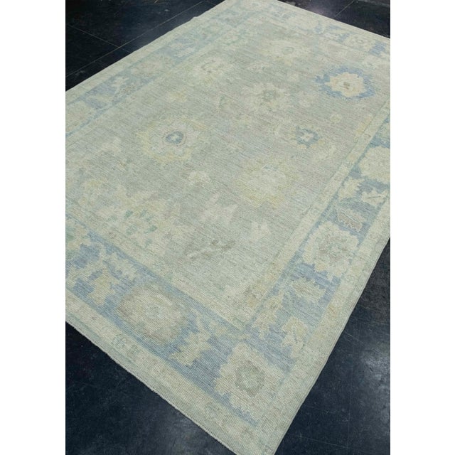 Turkish Turkish Oushak Rug 6'1" x 9' #18650 For Sale - Image 3 of 8