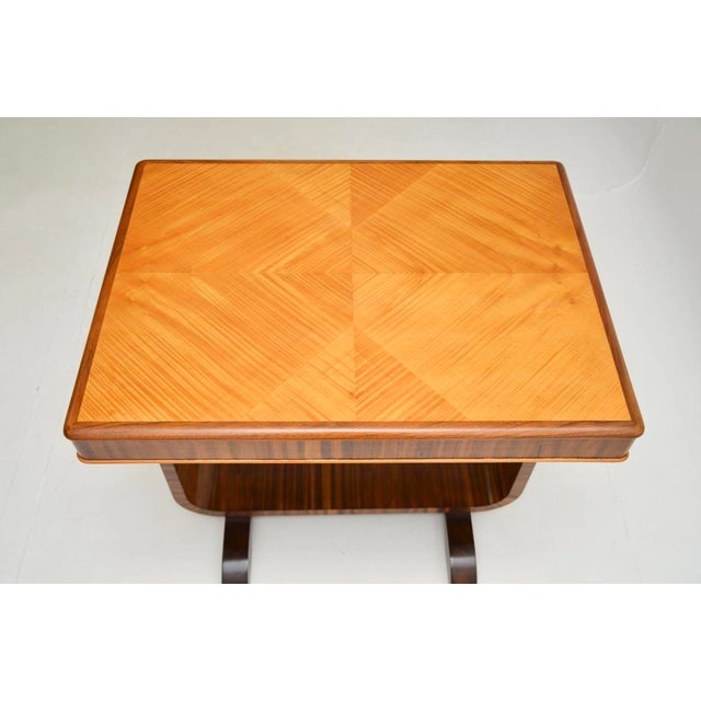 Brown Art Deco Satin Birch and Walnut Occasional Side Table, 1930s For Sale - Image 8 of 11