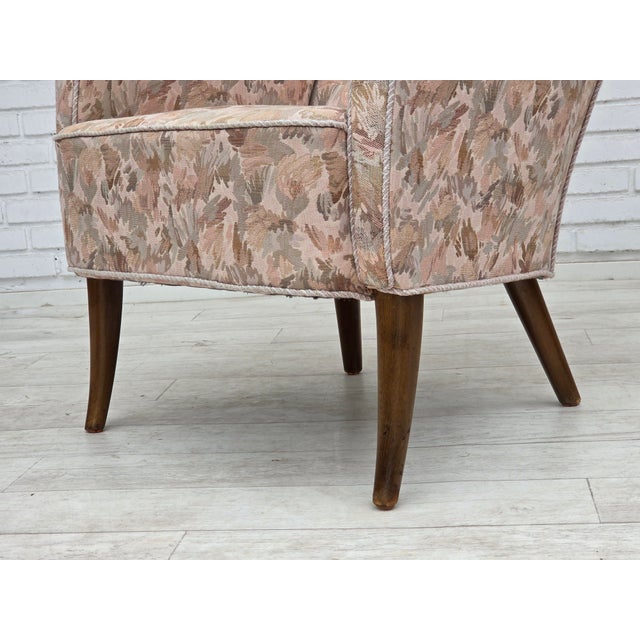 Danish Armchair in Jacquard Fabric, 1960s For Sale - Image 18 of 18