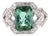 4.81 Carat Tourmaline Diamond 14 Karat White Gold Ring, Size 7 For Sale