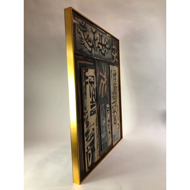 1964 Modern Abstract Decoupage and Mixed-Media Painting by Leonard Mauer, Framed For Sale In Chicago - Image 6 of 8