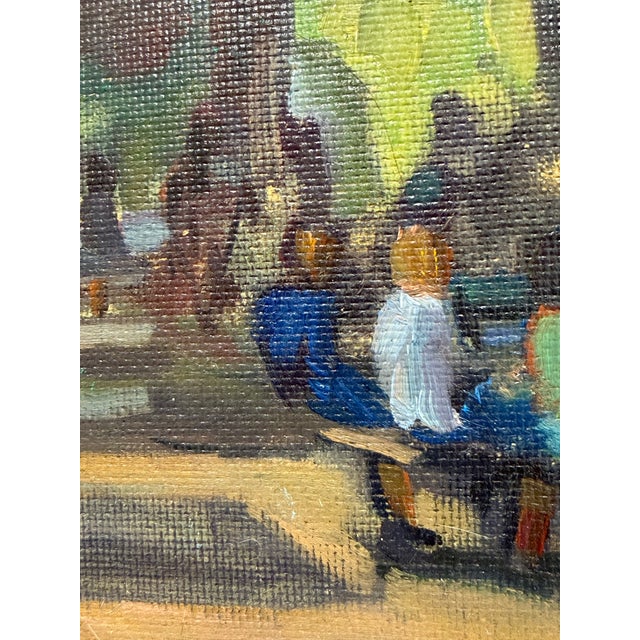 Red William Daniel Pfahl Pittsburgh Zoo Outdoor Cafe Oil on Canvas, Circa 2008 For Sale - Image 8 of 12