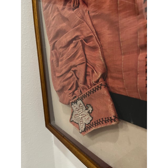 Victorian 1890s Fashion Art in a Display Frame For Sale - Image 3 of 5
