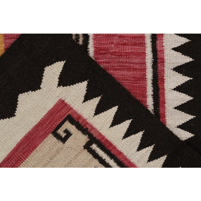 2010s Modern Navajo Tribal Kilim Rug in Red, Beige-Brown, Off-White Geometric Pattern For Sale - Image 5 of 5