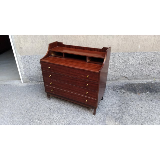 1950s Vintage Chest of Drawers in Dark Wood, 1950s For Sale - Image 5 of 9