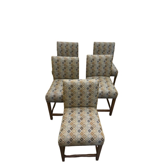 Taupe Ethan Allen Upholstered Dining Chairs – Set of 5 – Artisan Crafted For Sale - Image 8 of 12