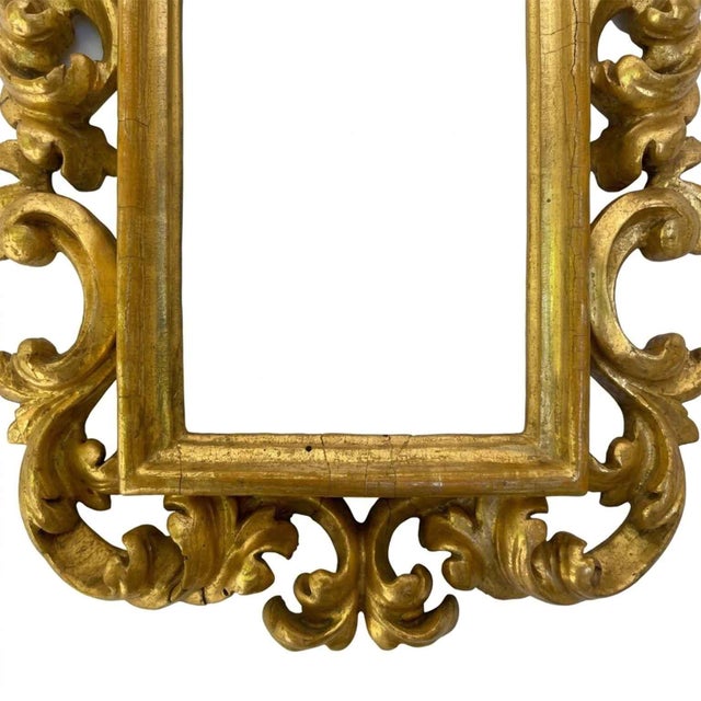 Antique Baroque Italian Carved and Gilded Frames, 1750s, Set of 2 For Sale - Image 9 of 11
