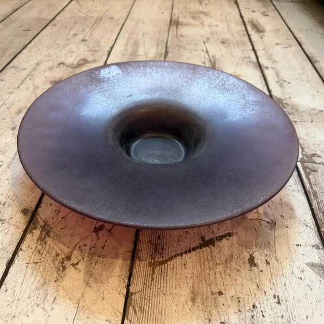 1980s Modern Purple Scavo Murano Glass Centerpiece Attributed to Cenedese For Sale - Image 9 of 14