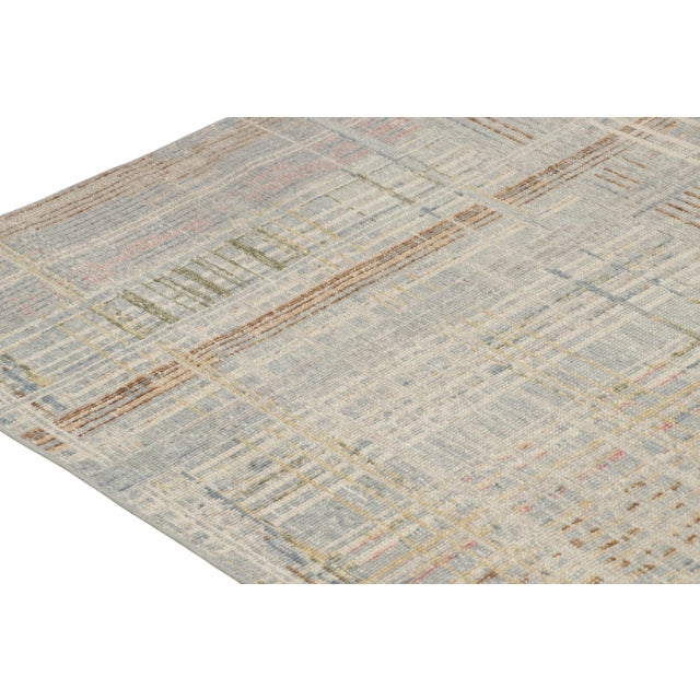 Rug & Kilim’s Distressed Style Abstract Rug in Polychromatic Geometric Pattern For Sale In New York - Image 6 of 7