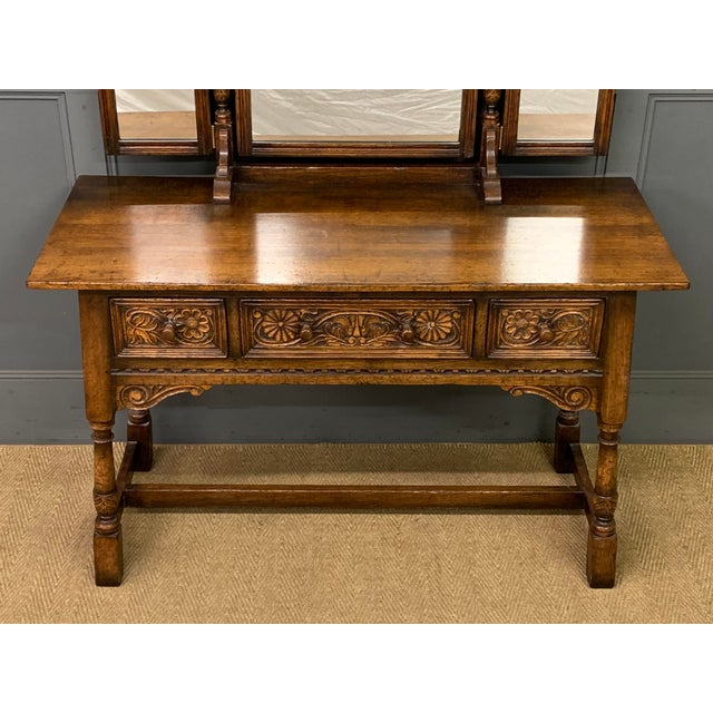 Ipswich Oak Dressing Table and Stool, 1930, Set of 2 For Sale - Image 6 of 17
