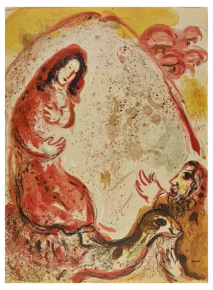 Marc Chagall, Rachel Hides her Father's Housold Gods, Lithograph, 1960