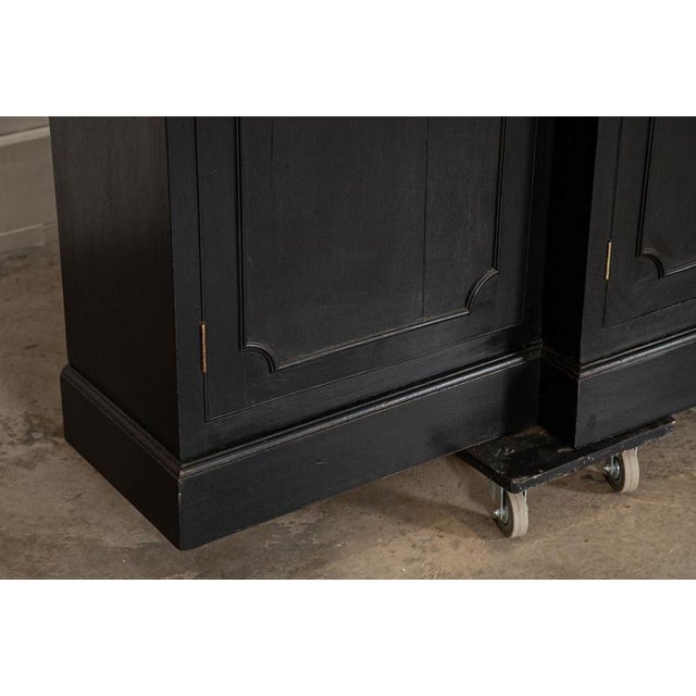 19th Century English Monumental Ebonised Mahogany Bookcase For Sale - Image 11 of 18