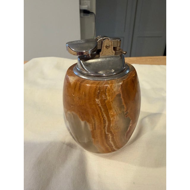 Vintage 1970s Italian Onyx Table Lighter For Sale In Austin - Image 6 of 6