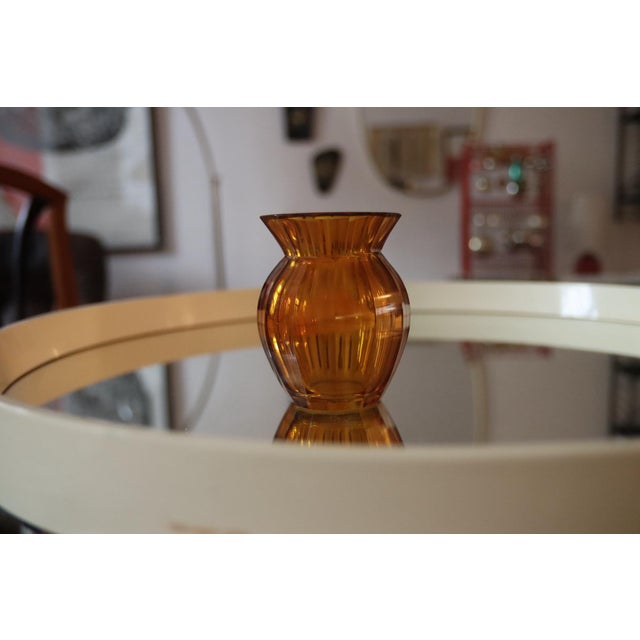 Amber-Colored Glass Vase by Moser Karlsbad for Moser, 1920s For Sale - Image 6 of 6