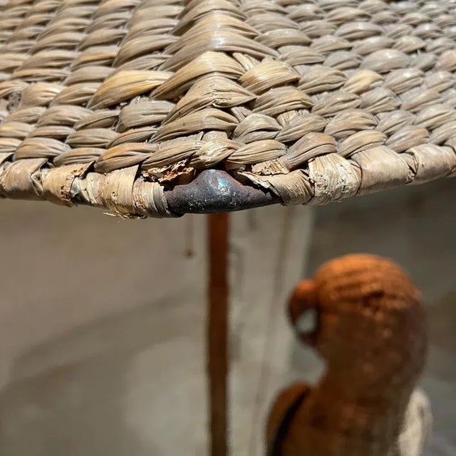 1970s 1970s Tropical Wicker Parrot Floor Lamp Attributed Mario Lopez Torres Mexico For Sale - Image 5 of 15