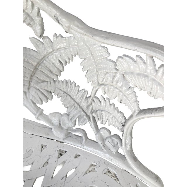 White Pair of Antique White Cast Iron Garden Chairs For Sale - Image 8 of 11