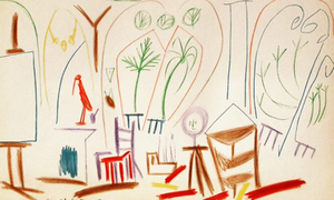 1990s Picasso Sketchbook Carnet De La Californie Print # 1 Dated 15/11/1955