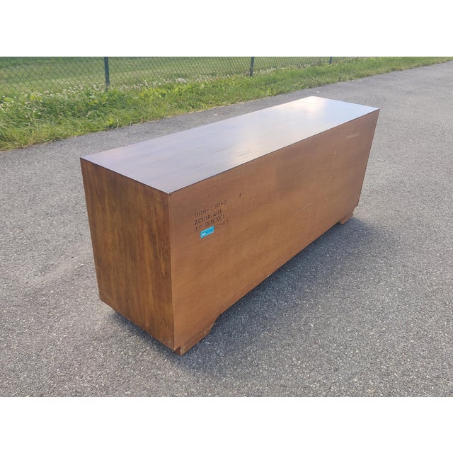 Wood Vintage Drexel Campaign Style Dresser For Sale - Image 7 of 13