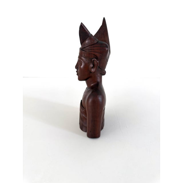 Mid 20th Century Mid Century Carved Wood Balinese Bust For Sale - Image 5 of 13