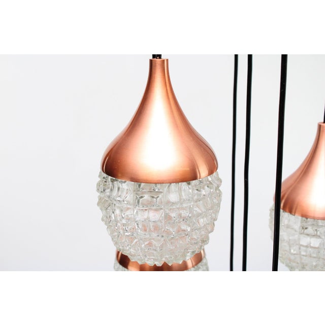 Cascade 7-Light Pendant with Glass Shades, 1960s For Sale - Image 4 of 10