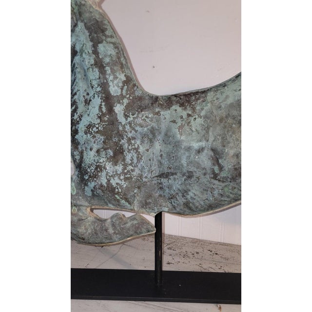 20th Century Full Body Copper Deer Weather Vane Mounted For Sale - Image 4 of 9