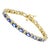 Blue 12 Carat Natural Sapphire & Diamond Cocktail Tennis Bracelet 14 Kt Yellow Gold For Sale - Image 8 of 18