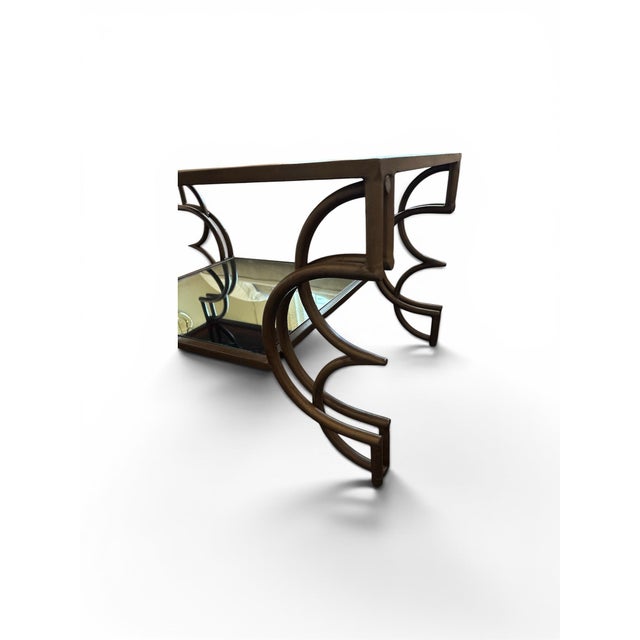 Metal Arteriors Home Double Tiered Iron and Mirrored Cocktail Table For Sale - Image 7 of 10