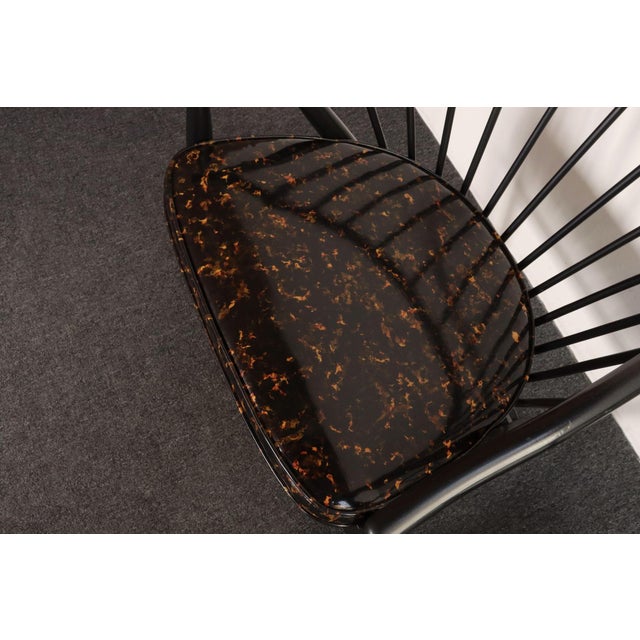 Black Pair of Swedish Modern Ebonized Beechwood Sunfeather Arm Chairs by Sonna Rosen For Sale - Image 8 of 18