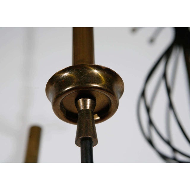 Black French Black & Brass Chandelier For Sale - Image 8 of 10