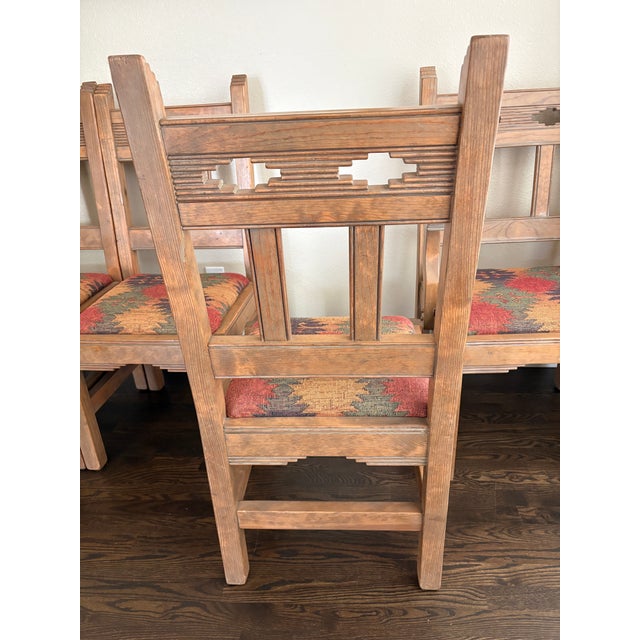 Morewood and Yager Handcrafted Tao Dining Table With 8 Kilim Seats For Sale - Image 10 of 11