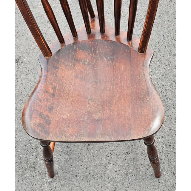 Wood Early 20th Century S. Bent & Bros Oak Brace Back Windsor Chair For Sale - Image 7 of 9