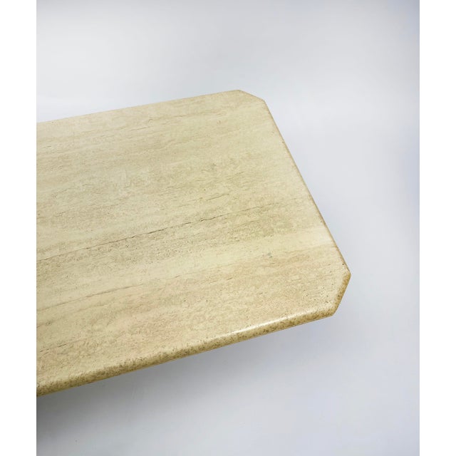 1970s Vintage Coffee Table in Travertin, 1970s For Sale - Image 5 of 7