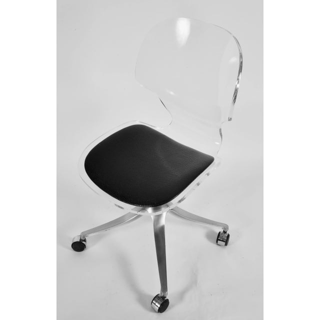 1970s Lucite and Aluminum Based Swivel Office Chair by Hill Manufacturing For Sale - Image 12 of 12