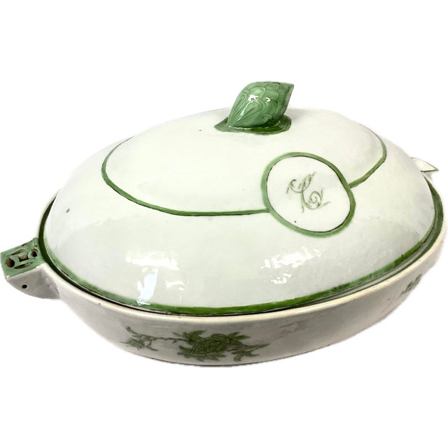 White Large Chinese Export Porcelain Warming Dish With Lid For Sale - Image 8 of 11