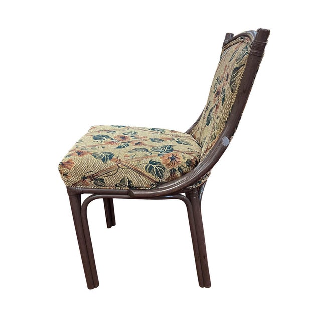 Light Green Set of Three Bamboo Side Chairs For Sale - Image 8 of 14