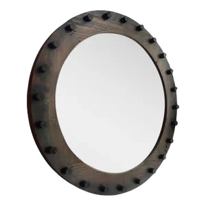 1940s Large Custom Industrial Foundry Mold Convex Mirror