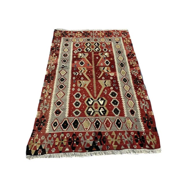Turkish Kilim Rug For Sale - Image 4 of 11