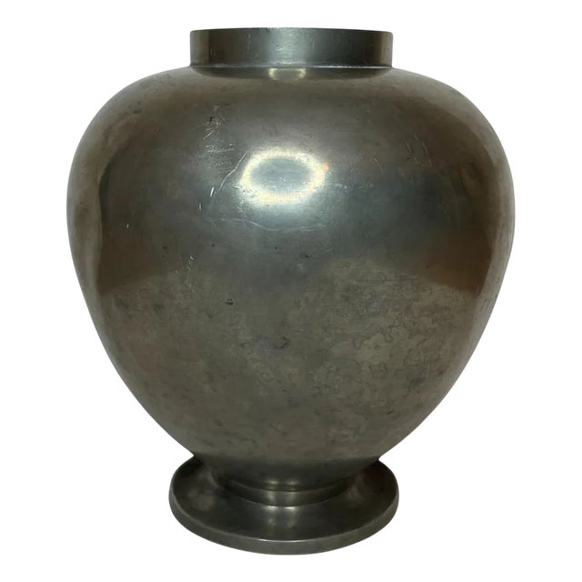 Swedish Modern Pewter Vase attributed to Nils Fougstedt for Svenskt Tenn, Sweden, 1933 For Sale